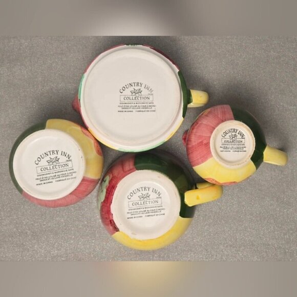 Country Inn Collection Strawberry Tea Set โ Ceramic Teapot, Sugar & Creamer 4pc - Picture 14 of 16